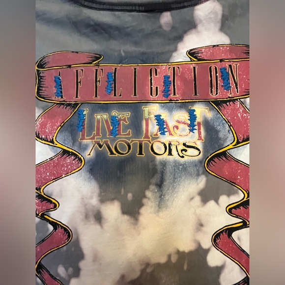 Affliction Women's American Customs Motorcycle Lace-Up Eagle T-Shirt Size Small - Picture 10 of 12